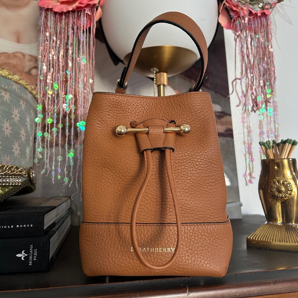 Strathberry Osette Tan Bucket Bag